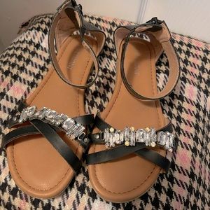 Black sandals with Gems
